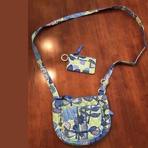 VERA BRADLEY Doodle Daisy Crossbody Keychain Lot 2